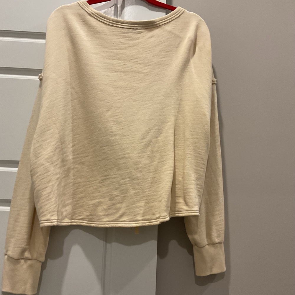 JoyLab Cream V-Neck Sweatshirt - Picture 2 of 4